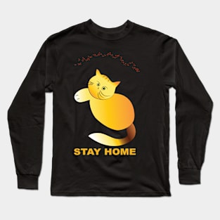 Stay home cute cat. Long Sleeve T-Shirt